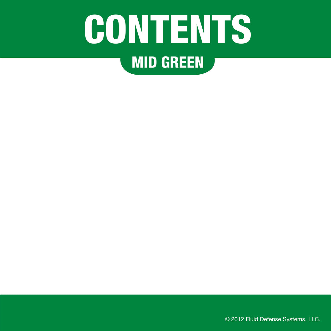 OilSafe - Content label mid green