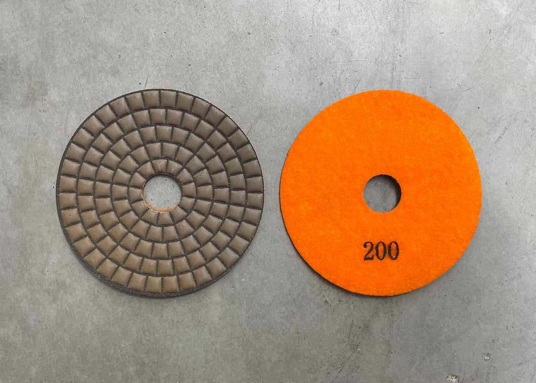100mm Resin Polishing Pad #200 Dry - Orange