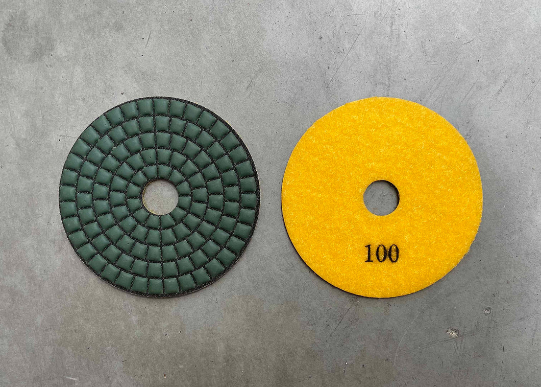 100mm Resin Polishing Pad #100 Dry - Yellow