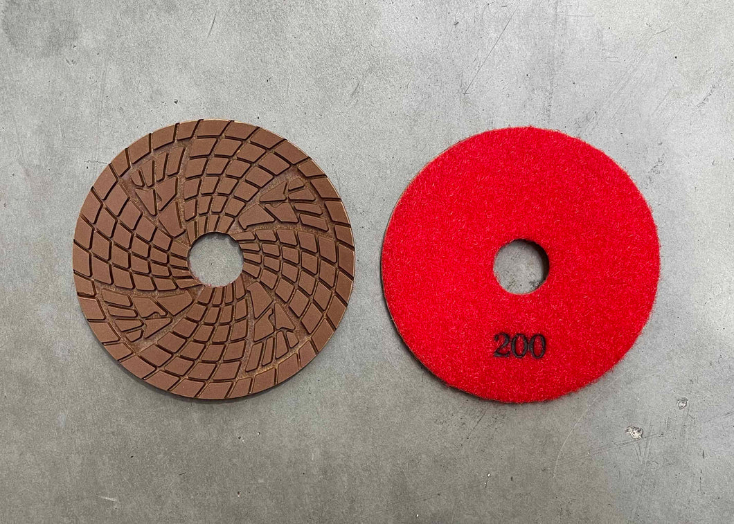 100mm Resin Polishing Pad, #200 Wet - Red