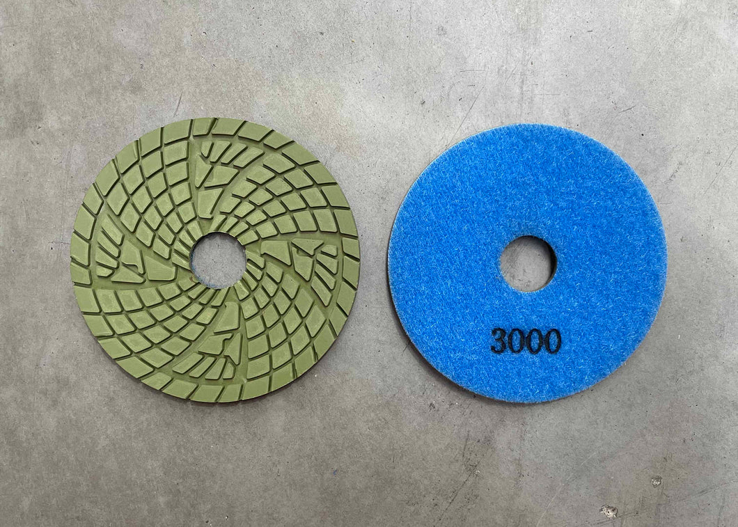 100mm Resin Polishing Pad, #3000 Wet - Grey/Blue