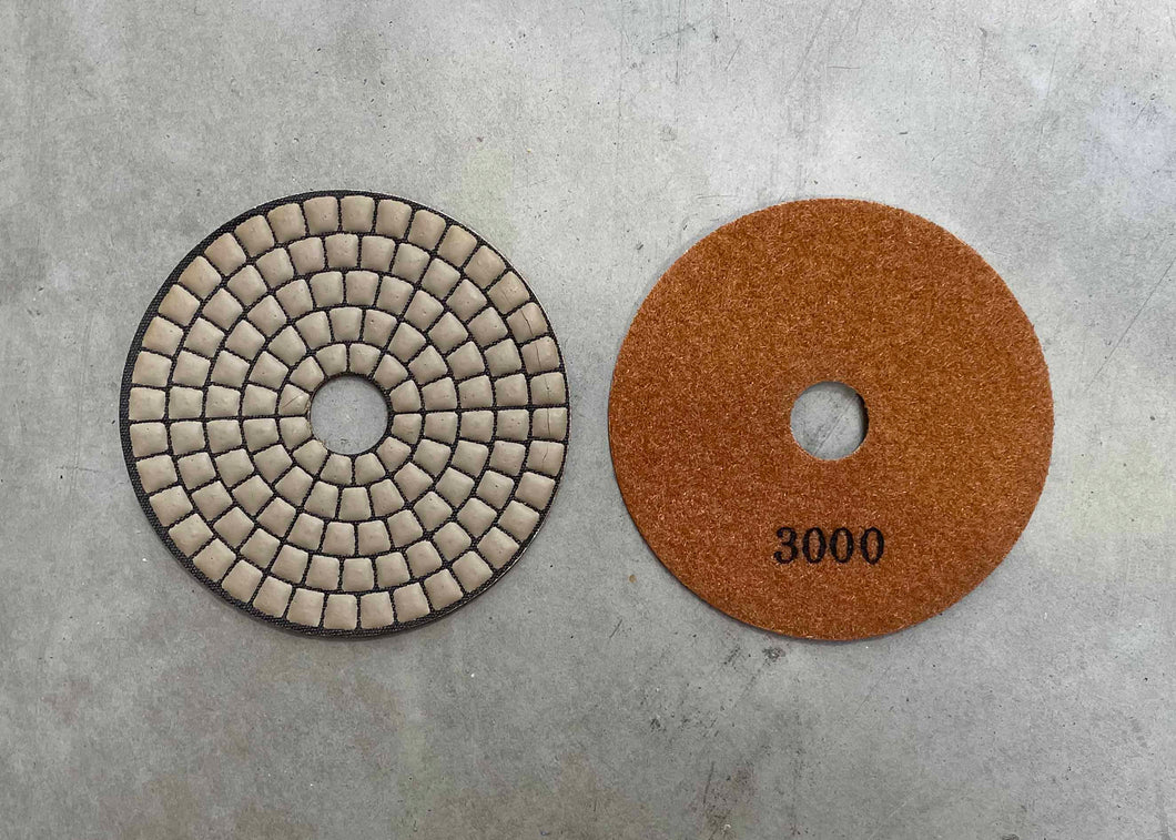 100mm Resin Polishing Pad #3000 Dry - Brown